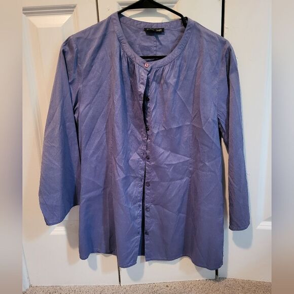 Eileen Fisher button down silk blouse - Picture 1 of 3